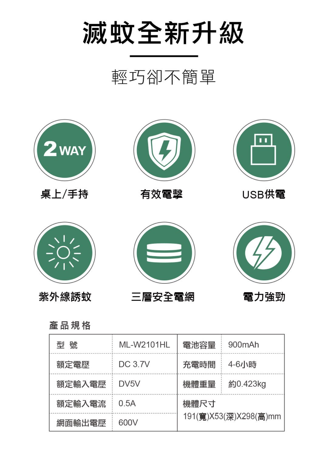 SAMPO - USB二合一捕蚊燈拍 / 3C居家