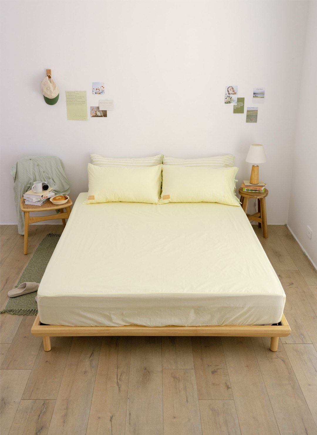 檸檬優格 - 華爾紗 ( 純棉 ) 床包組（床包＋枕套2入）