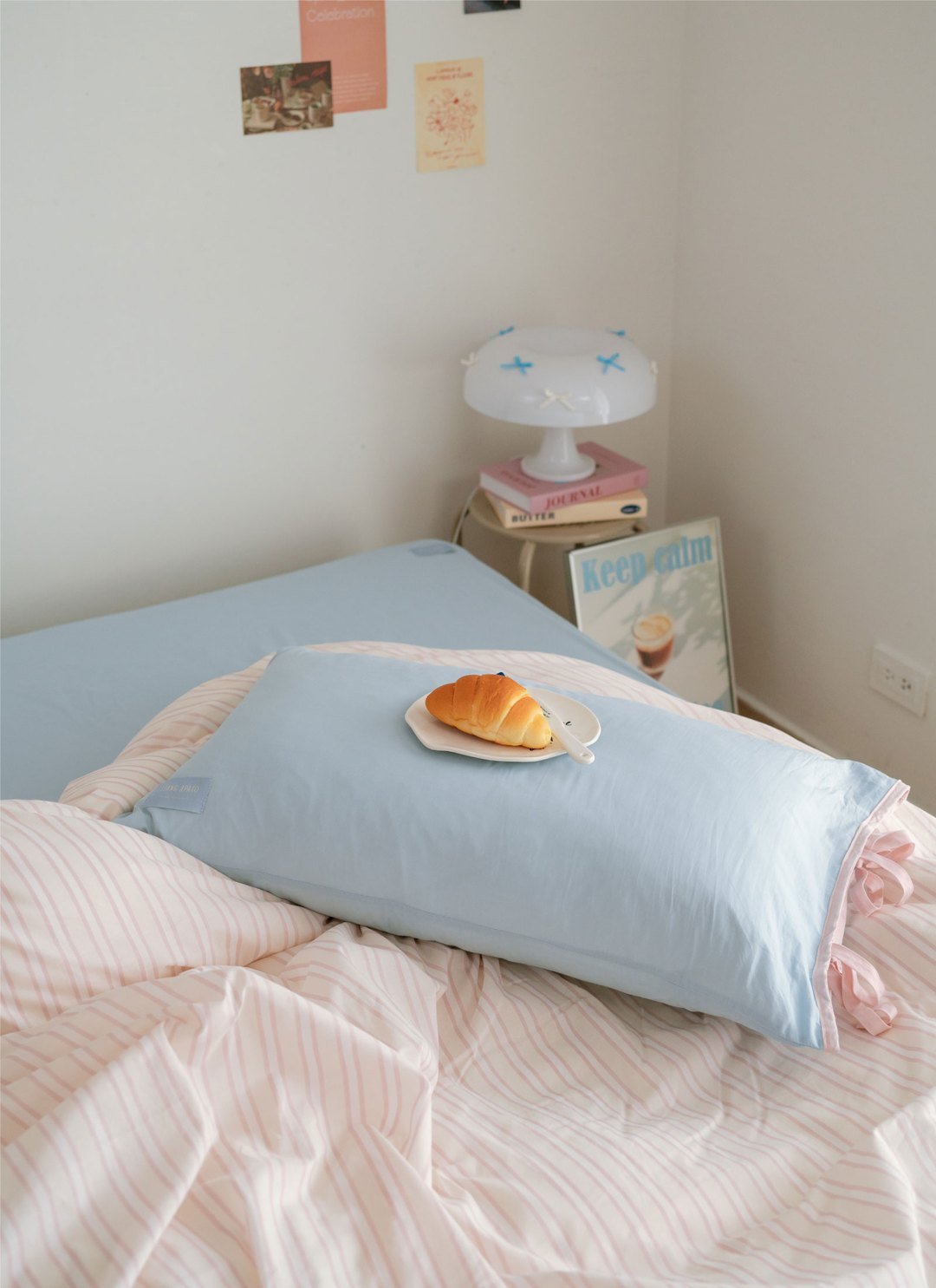 海鹽芝士 - 華爾紗 ( 純棉 ) 床包組（床包＋枕套2入）