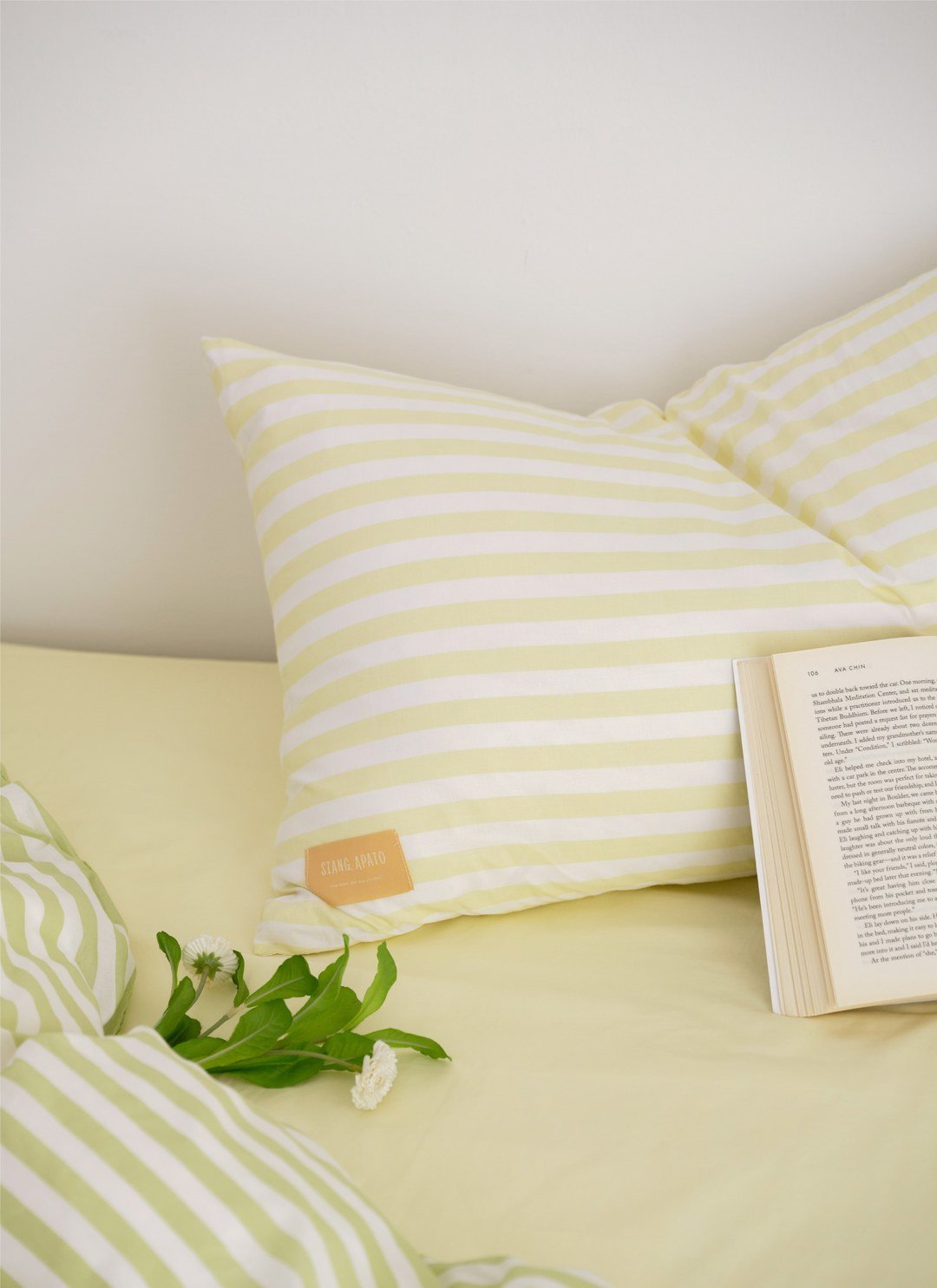 檸檬優格 - 華爾紗 ( 純棉 ) 床包組（床包＋枕套2入）
