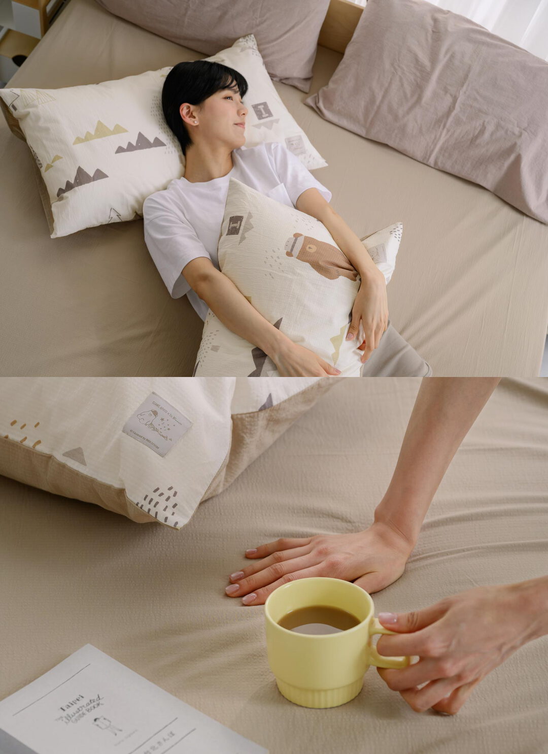 玩伴日常 - 純棉泡泡紗床包組 ( 床包 + 枕套 ) / 印花樂聯名