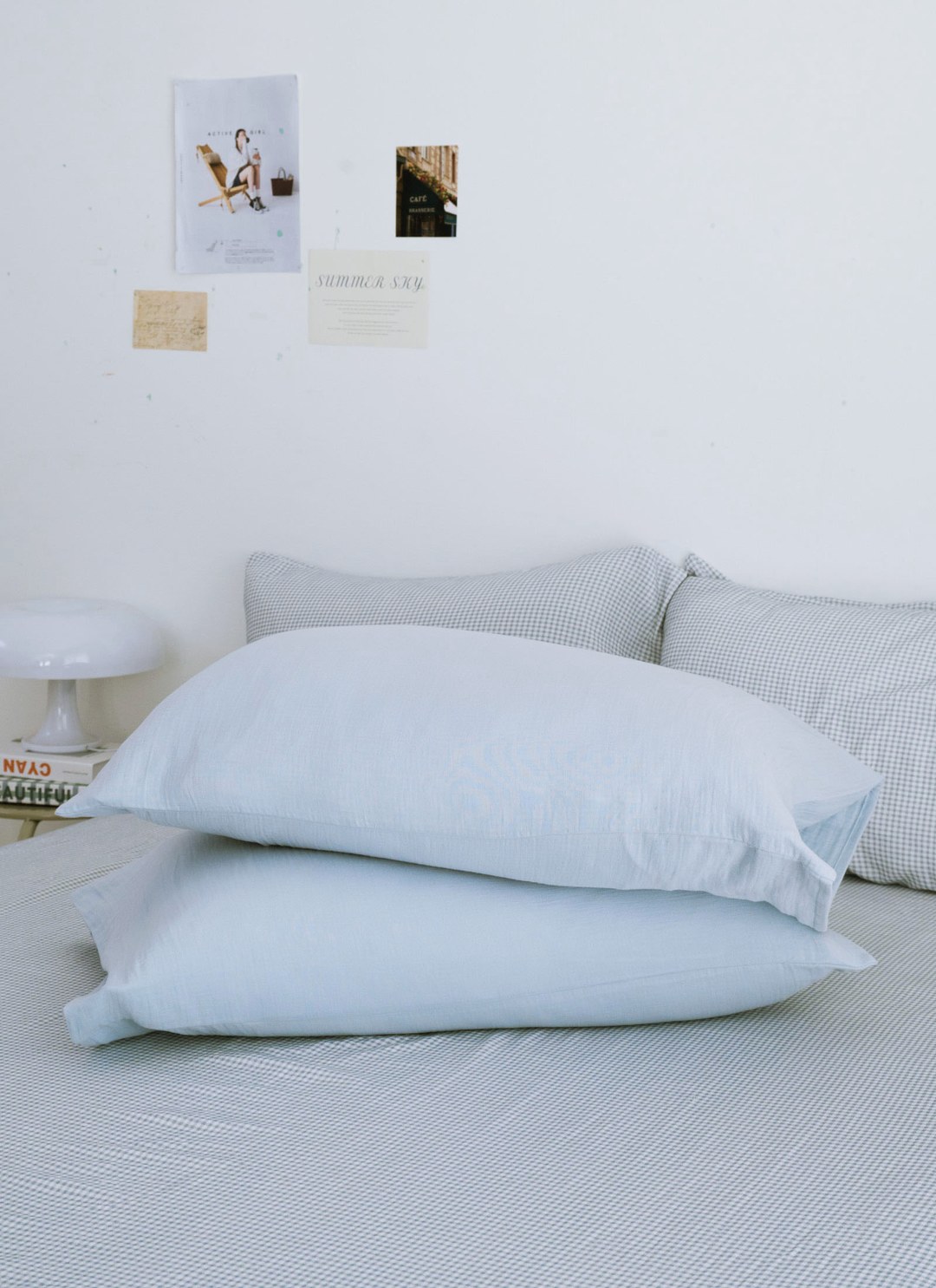 小富士藍 - 二重紗 / 雙層紗素色枕套 / 2入組