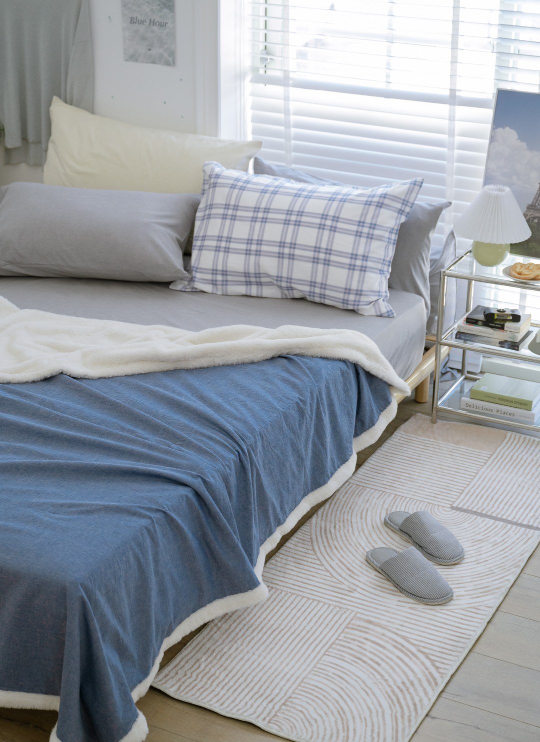 Blueberry - 奶油Q絨輕盈毯