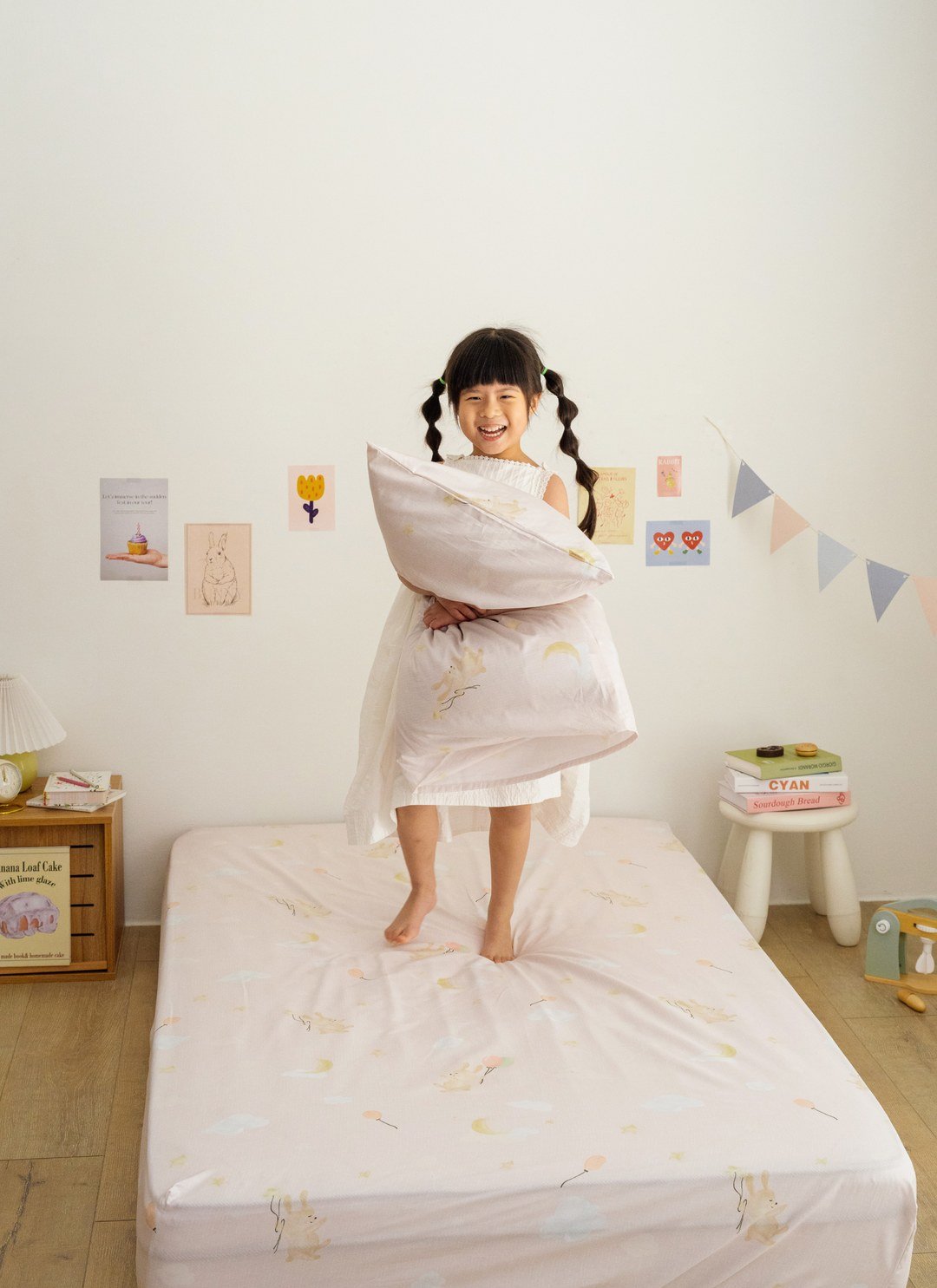 邦妮星球 - 純棉抗菌床包組（床包＋枕套）