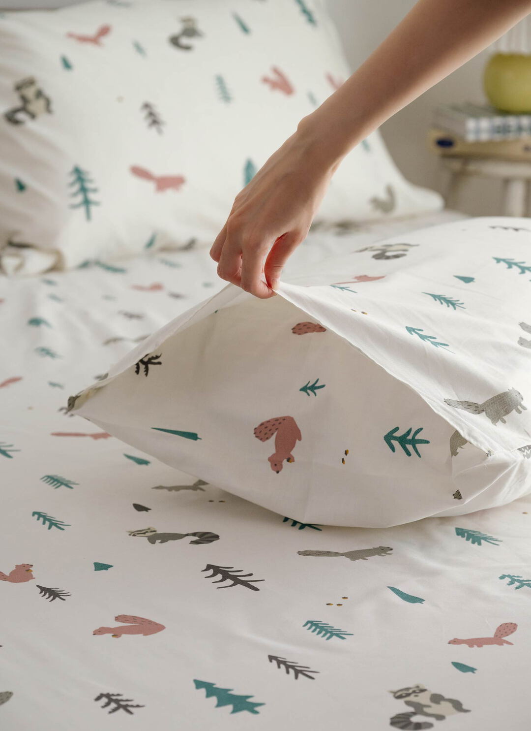 捉迷藏 - 純棉全印花床包組 ( 床包 + 枕套 )