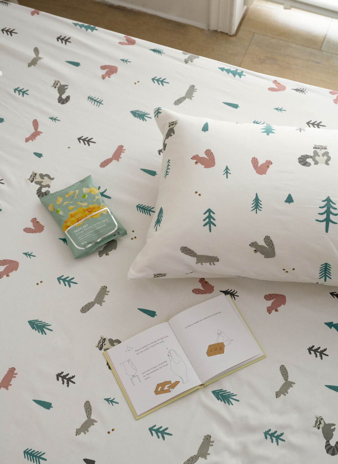 捉迷藏 - 純棉全印花床包組 ( 床包 + 枕套 )