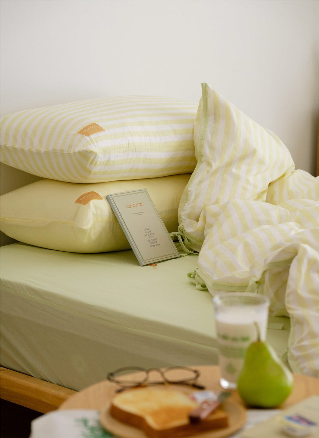 開心果優格 - 華爾紗 ( 純棉 ) 床包組（床包＋枕套2入）