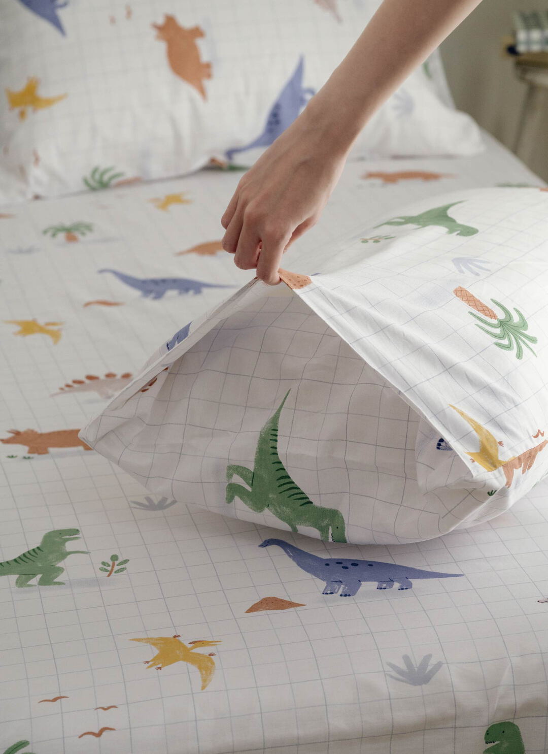 Dinosaur - 純棉全印花床包組 ( 床包 + 枕套 )