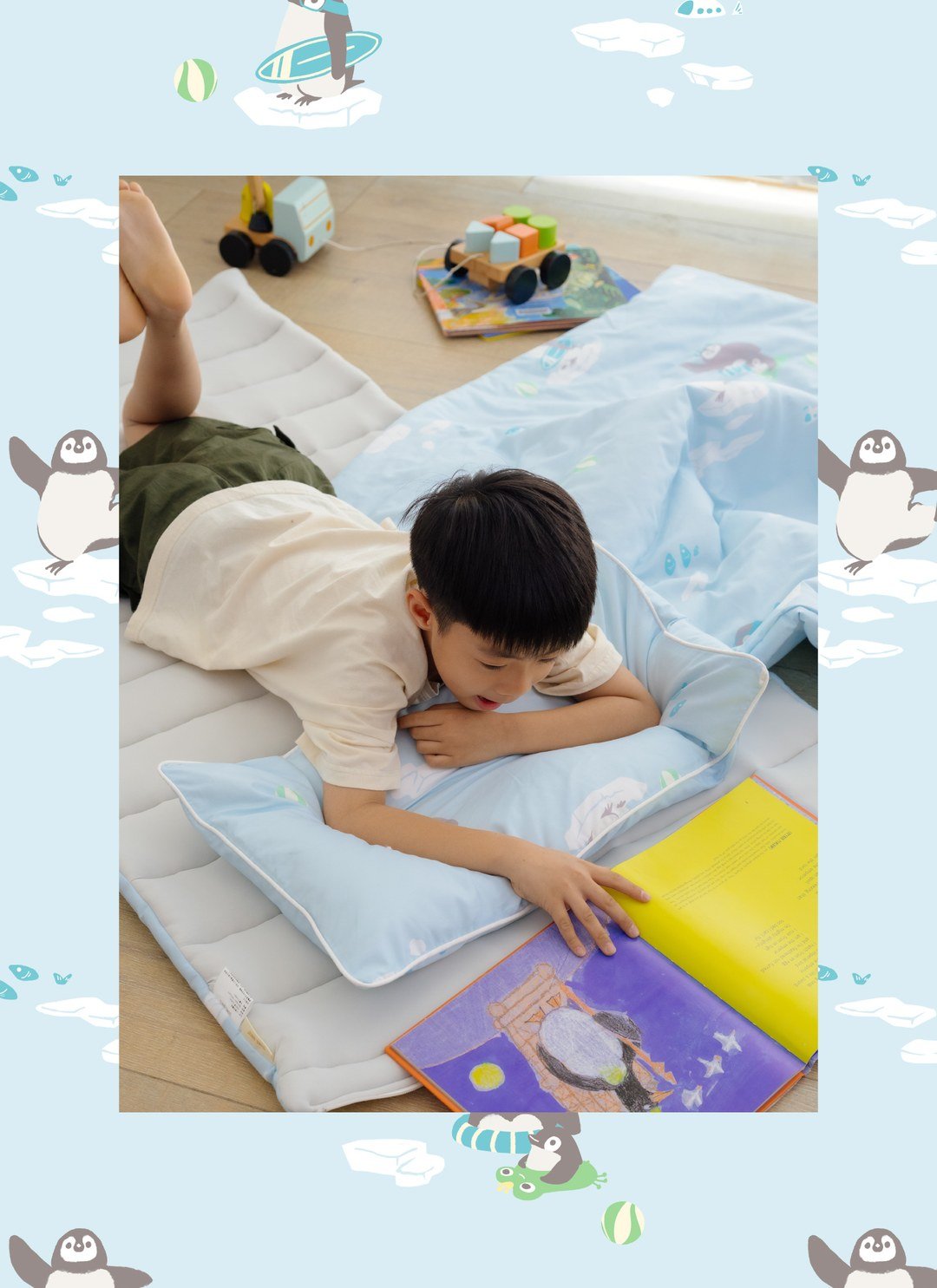 冰原歷險 - 純棉 / 涼感 抗菌兒童睡袋