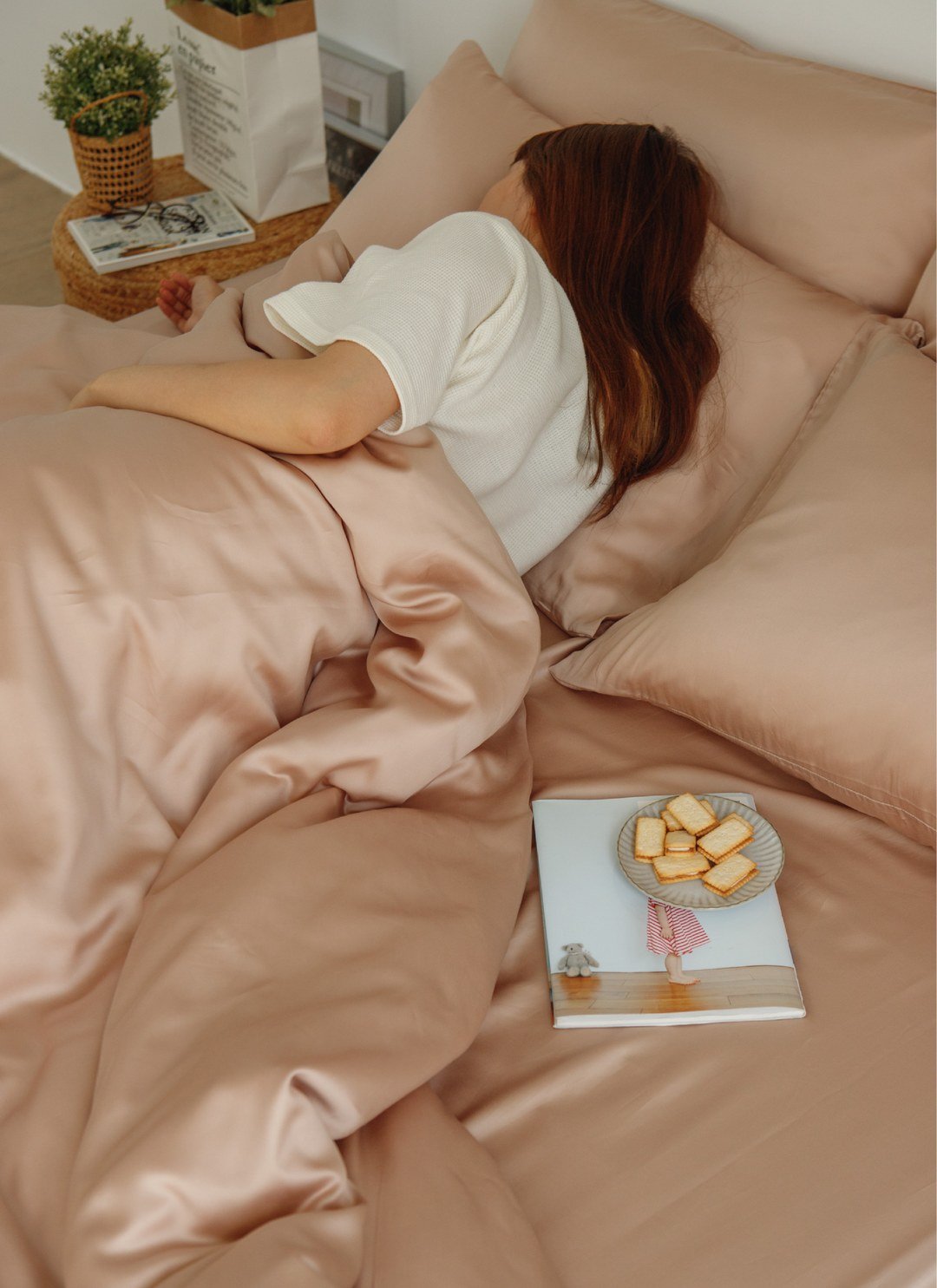 灰櫻粉 - 天絲被套