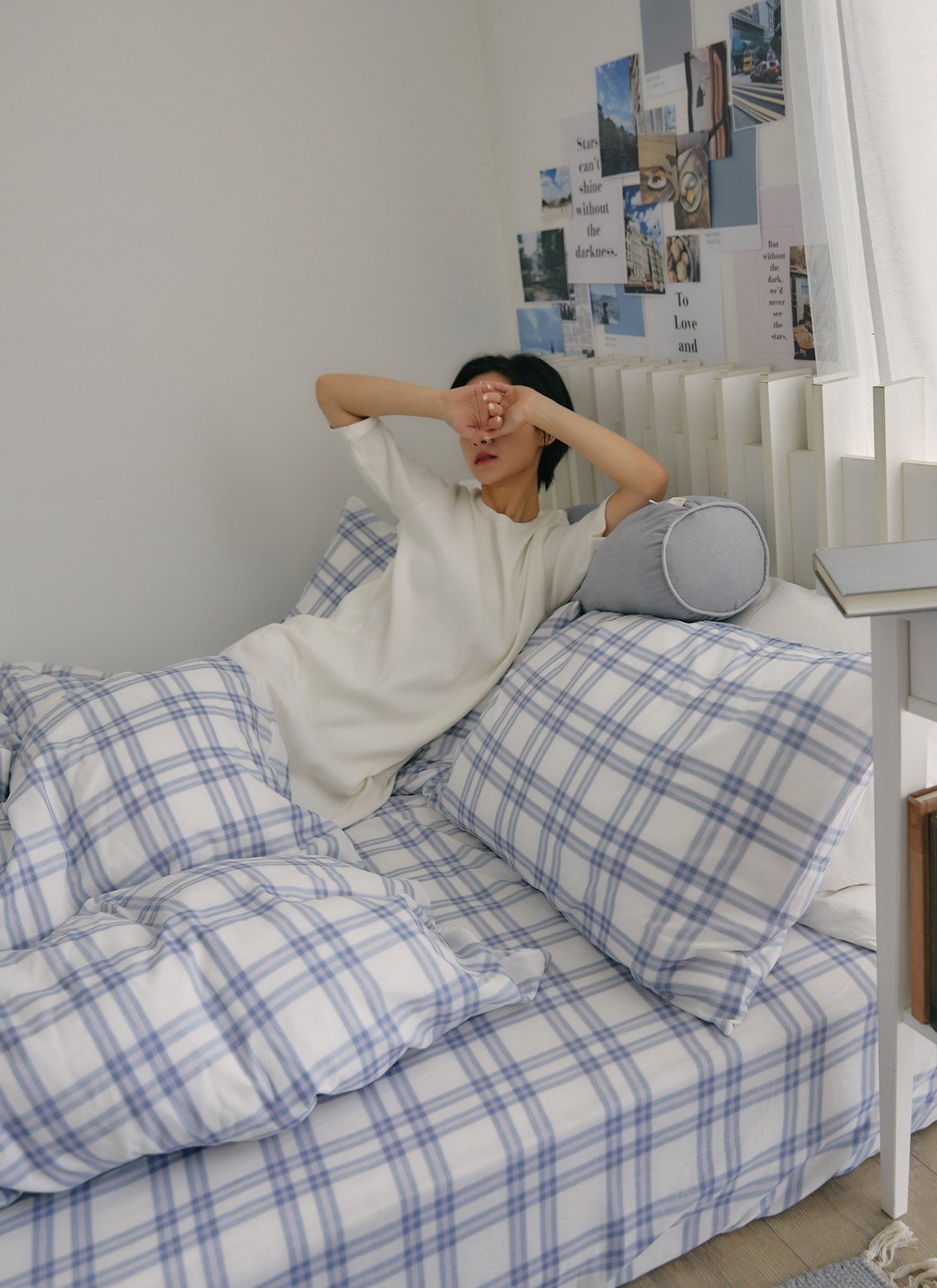 藍莓格格 - 雙層紗床包組 ( 床包 + 枕套 )