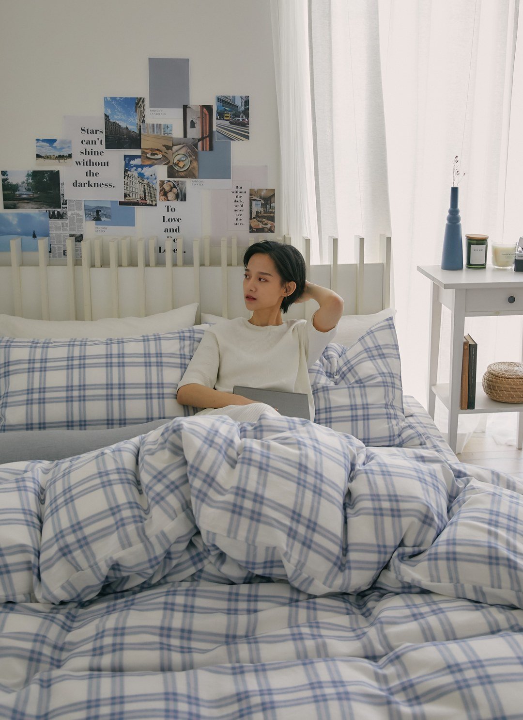 藍莓格格 - 雙層紗床包組 ( 床包 + 枕套 )