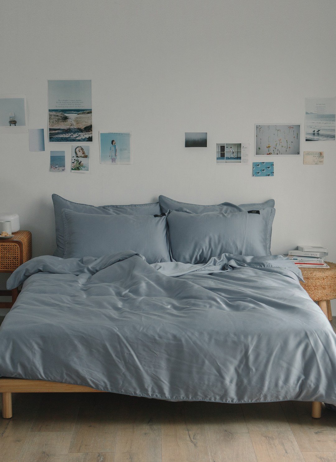 藍花亞麻 - 天絲四件組 ( 床包 + 被套 + 枕套 )