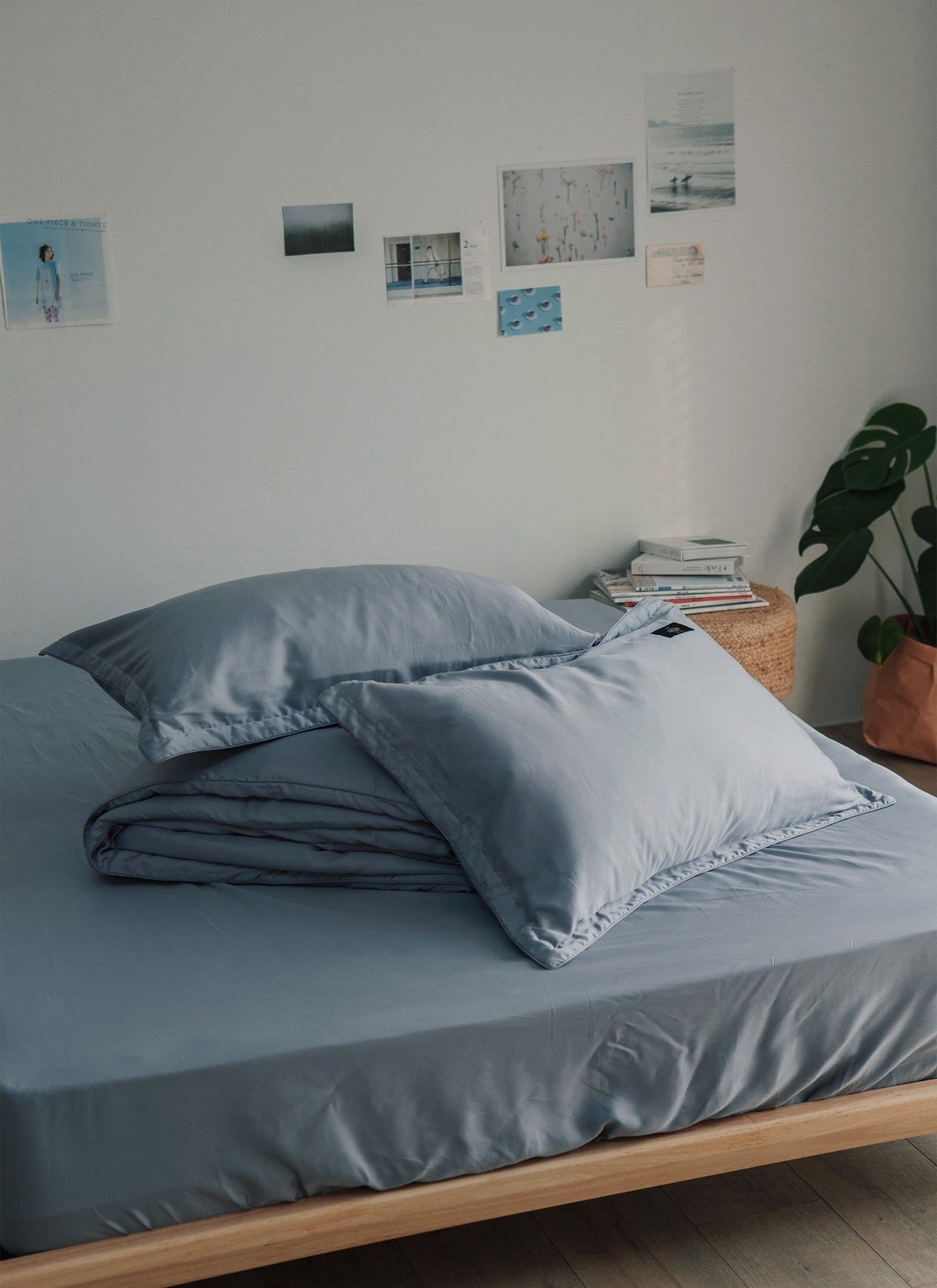 藍花亞麻 - 天絲四件組 ( 床包 + 被套 + 枕套 )