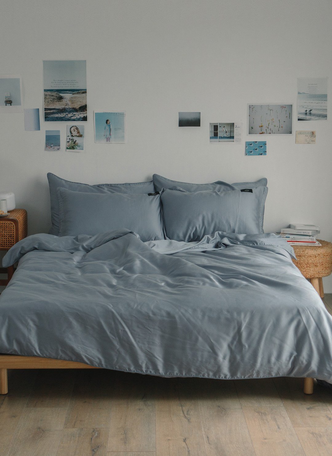 藍花亞麻 - 天絲被套組 ( 被套 + 枕套 )