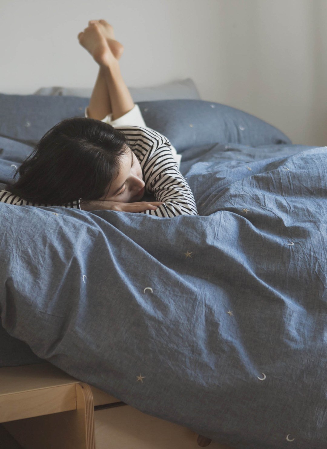 丹寧藍ｘ星星刺繡 - 水洗棉被套