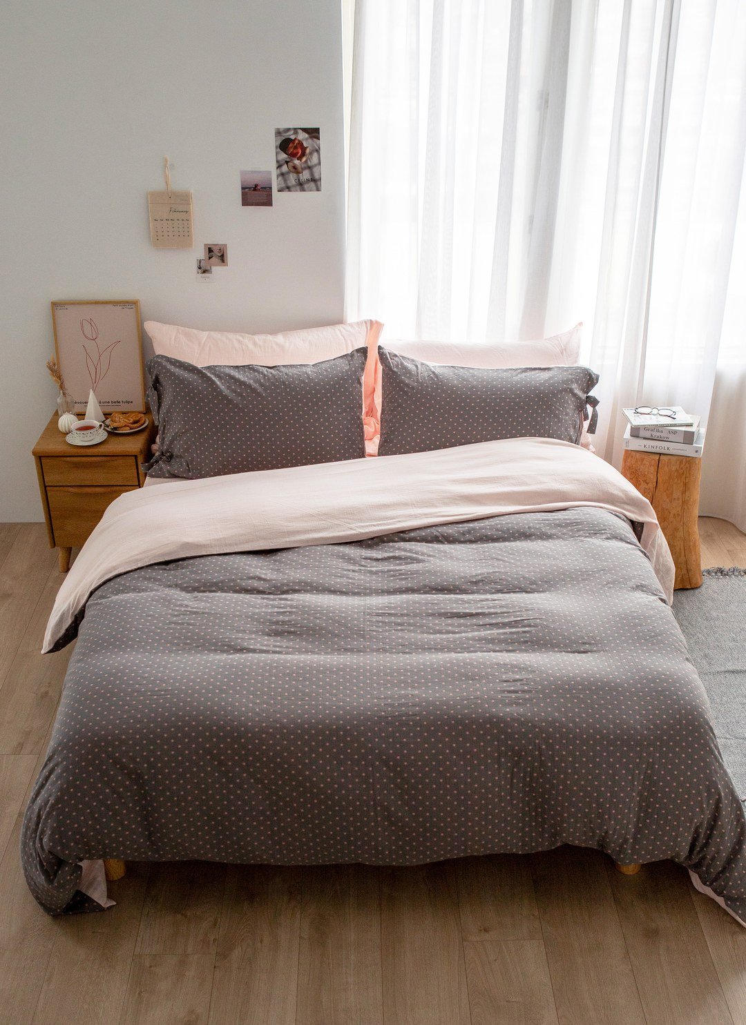 櫻染 - 二重紗 / 雙層紗床包組 ( 床包 + 枕套 )