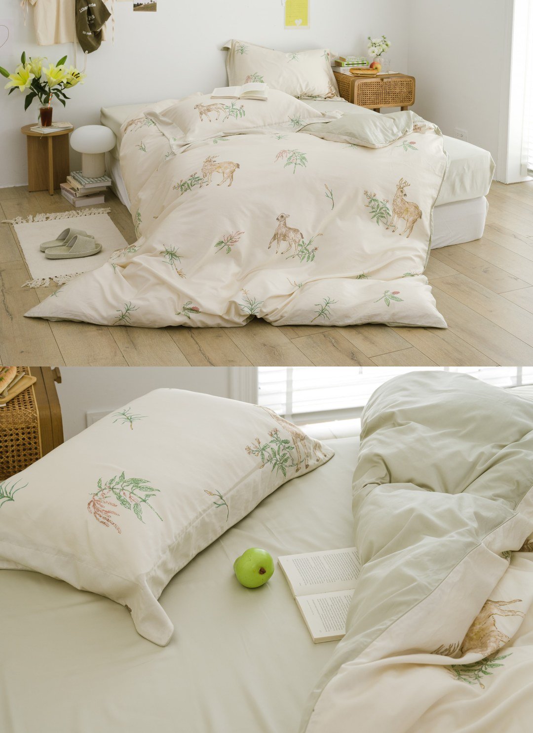 小鹿舞曲 - 天絲棉四件組 ( 床包 + 被套 + 枕套 ) / Sybil-Ho 聯名款