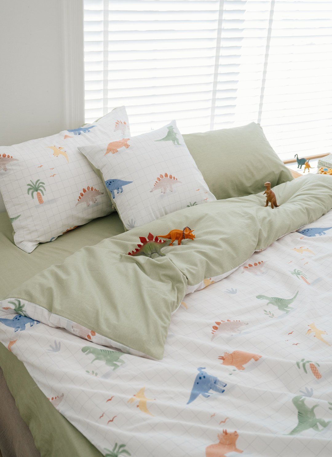 Dinosaur - 純棉四件組 ( 床包 + 被套 + 枕套 )