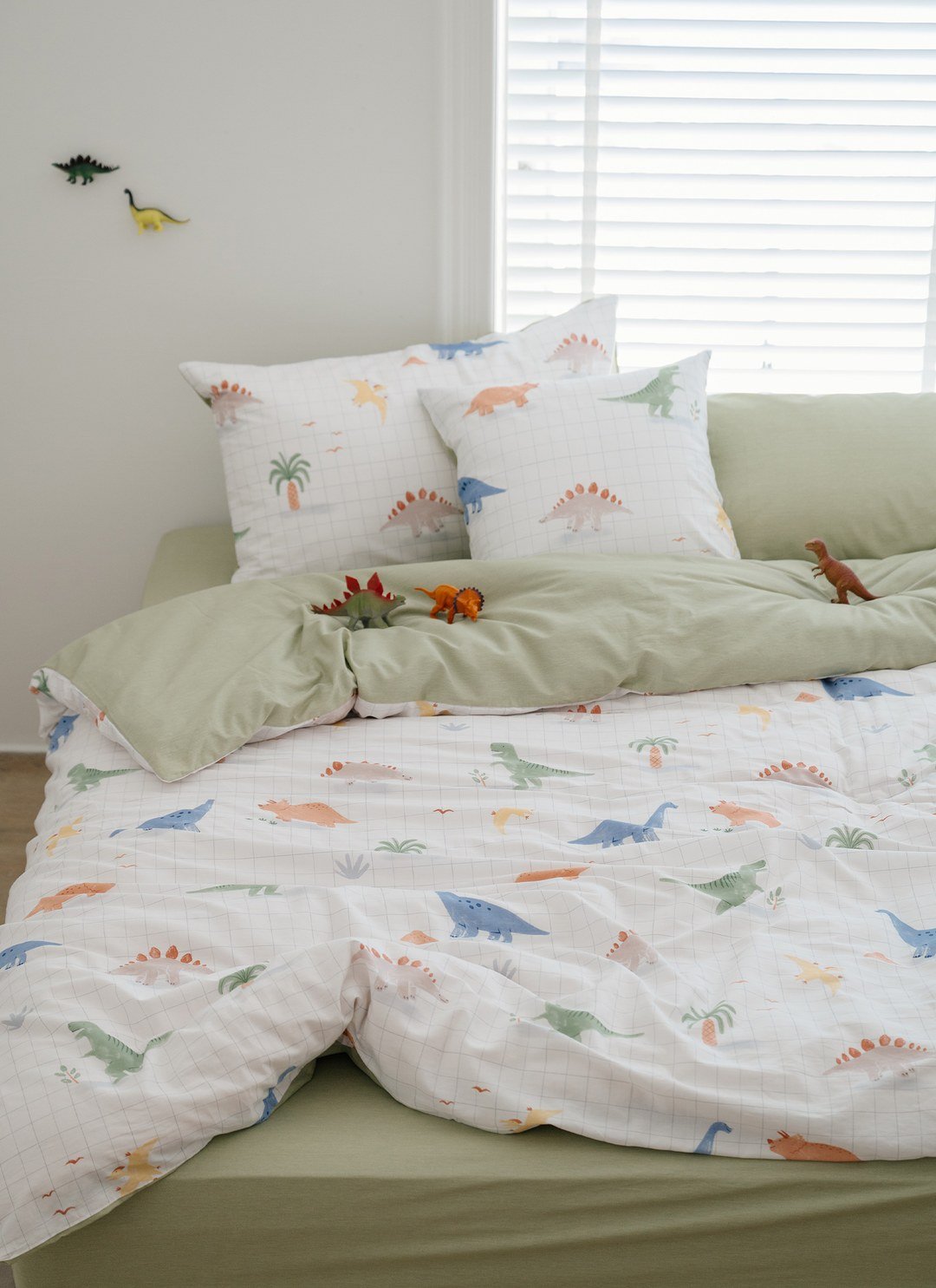 Dinosaur - 純棉四件組 ( 床包 + 被套 + 枕套 )