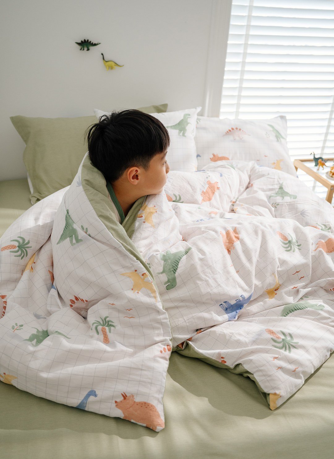 Dinosaur - 純棉四件組 ( 床包 + 被套 + 枕套 )