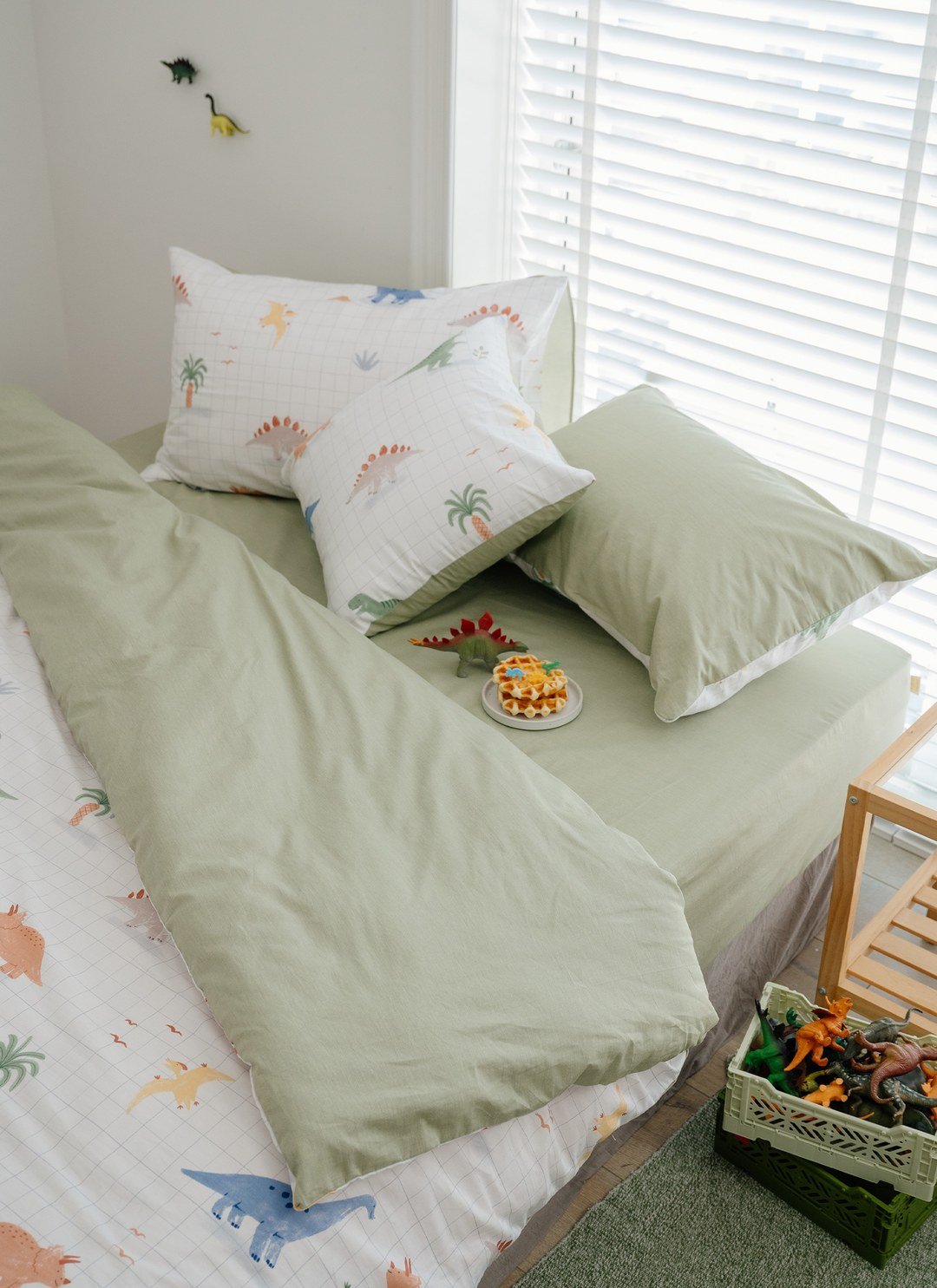 Dinosaur - 純棉床包組 ( 床包 + 枕套 )