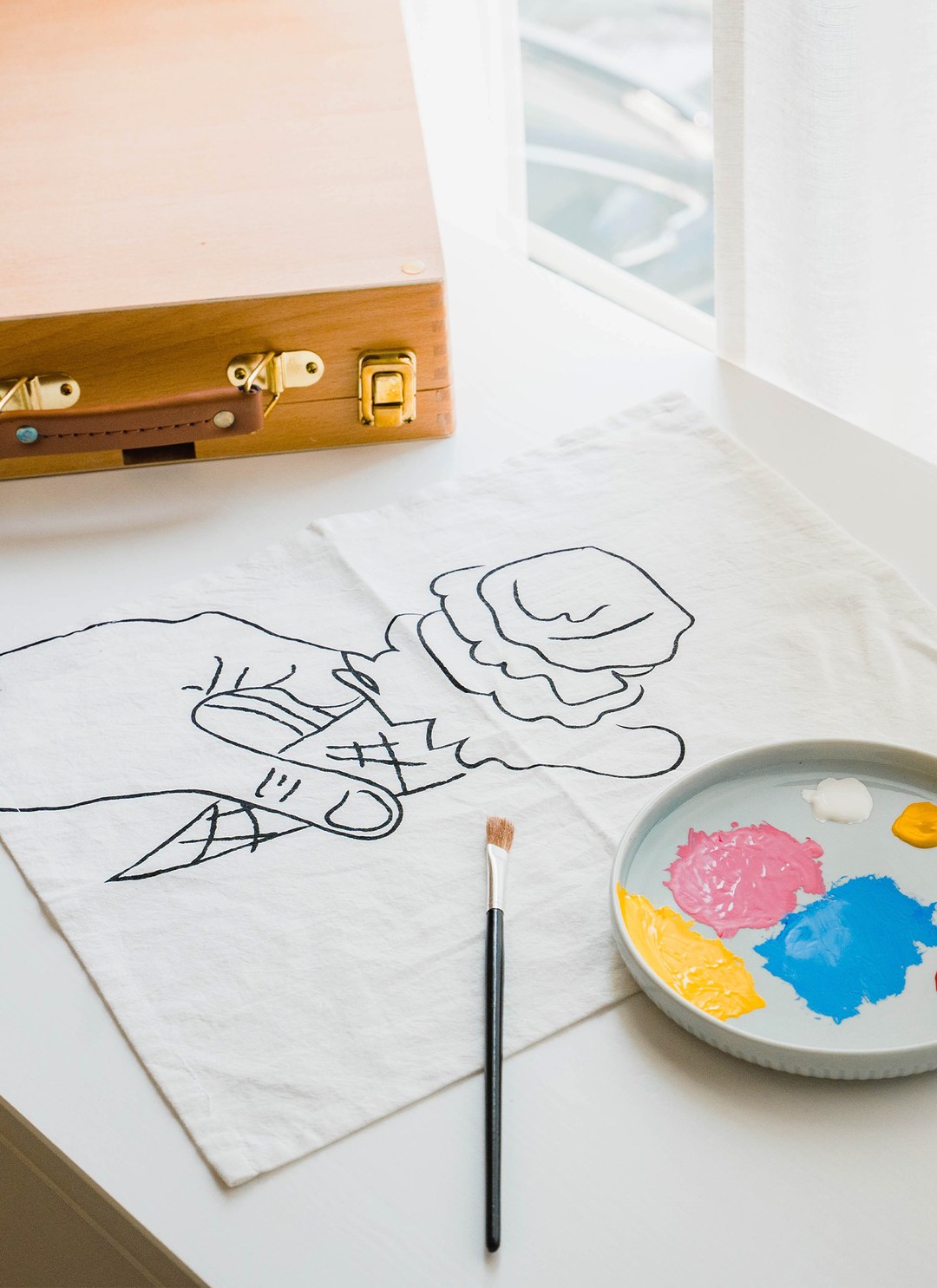 冰淇淋 - 棉麻混織掛布