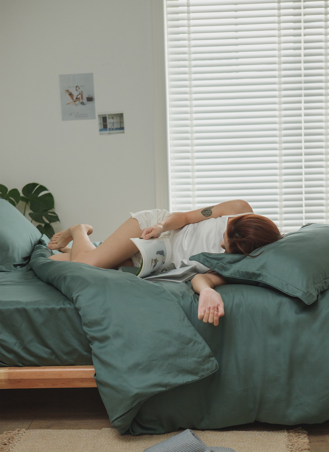 綠霧森林 - 天絲四件組 ( 床包 + 被套 + 枕套 )