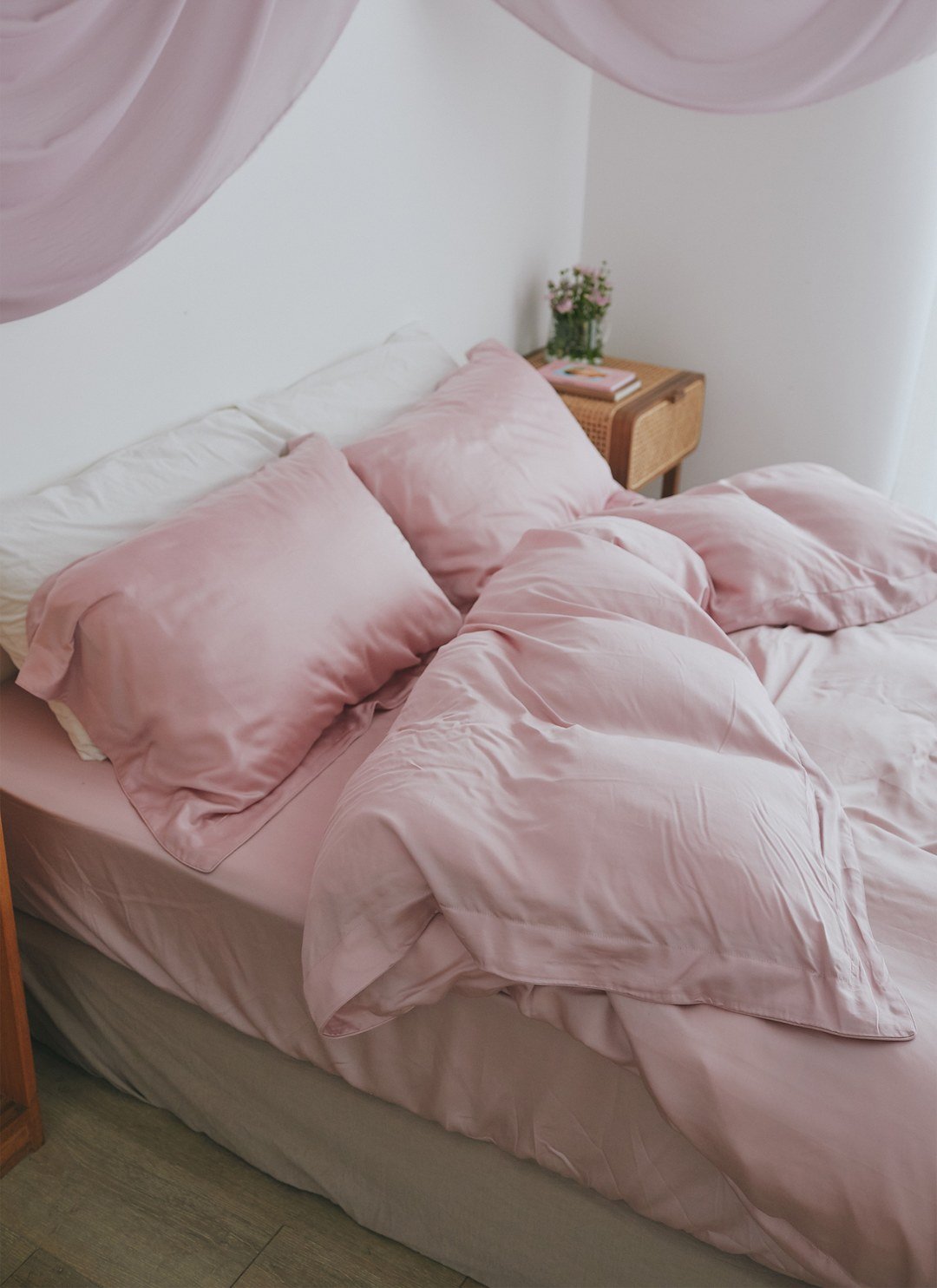 淺粉月季 - 天絲被套
