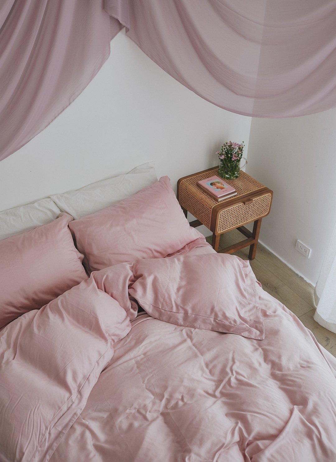 淺粉月季 - 天絲被套