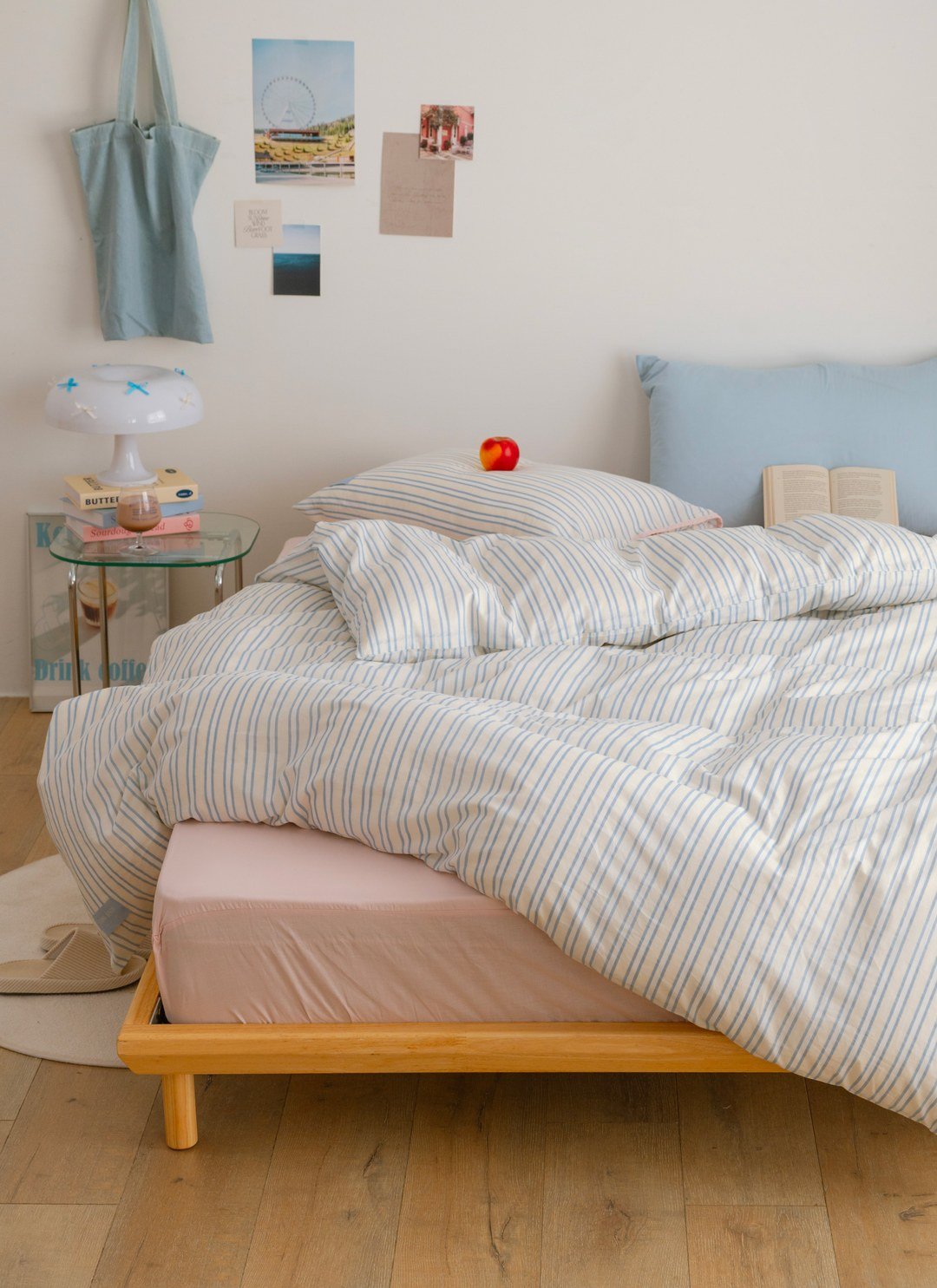 海鹽芝士 / 苺果芝士 - 華爾紗 ( 純棉 ) 條紋被套