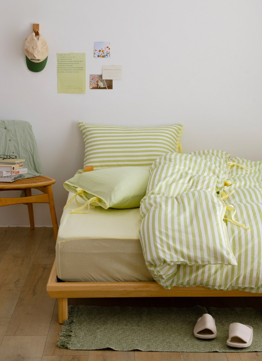 開心果優格 / 檸檬優格 - 華爾紗 ( 純棉 ) 條紋被套