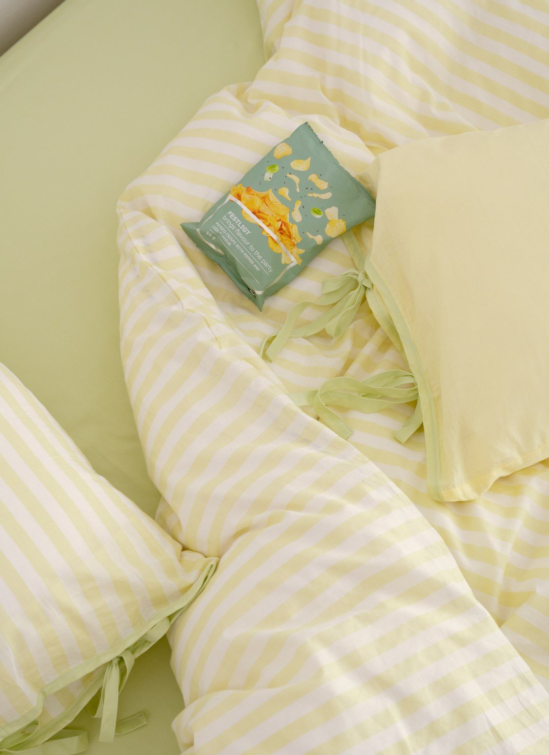 開心果優格 / 檸檬優格 - 華爾紗 ( 純棉 ) 條紋被套