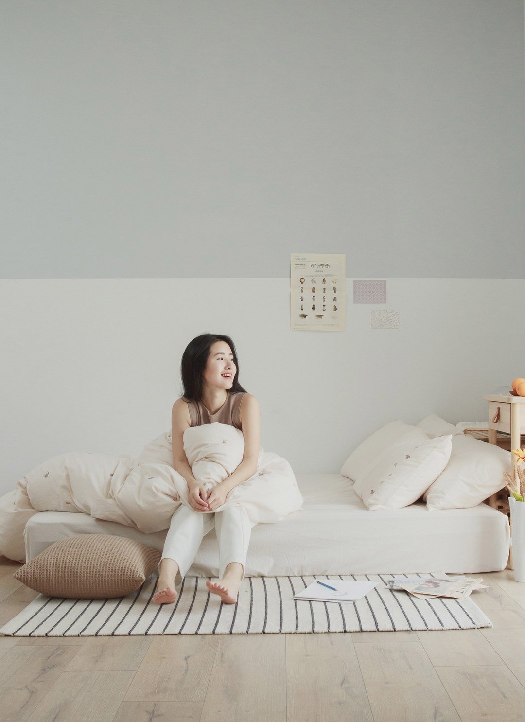 燕麥杏 - 水洗棉床包組 ( 床包 + 素色枕套 )