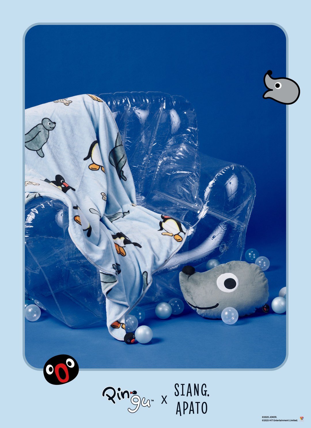 【聖誕包裝套組】Pingu™ 2026年桌曆 × 兩用造型抱枕毯 / 企鵝家族聯名