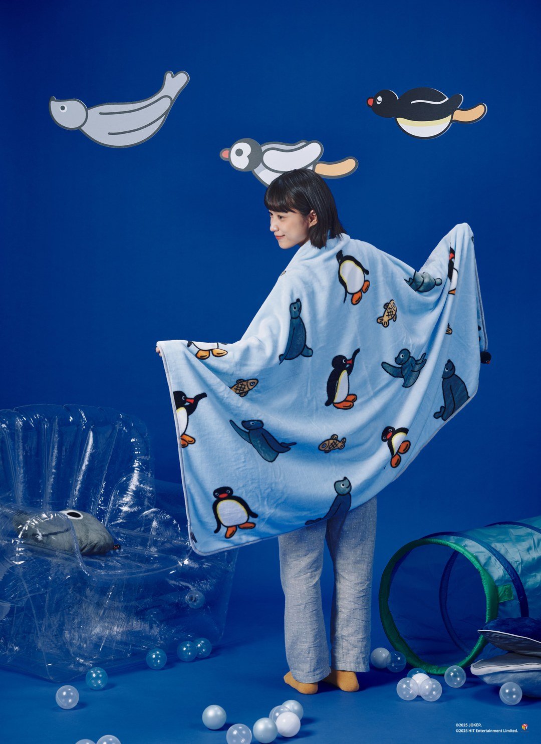 Pingu™ 兩用造型抱枕毯 - Robby / 企鵝家族聯名