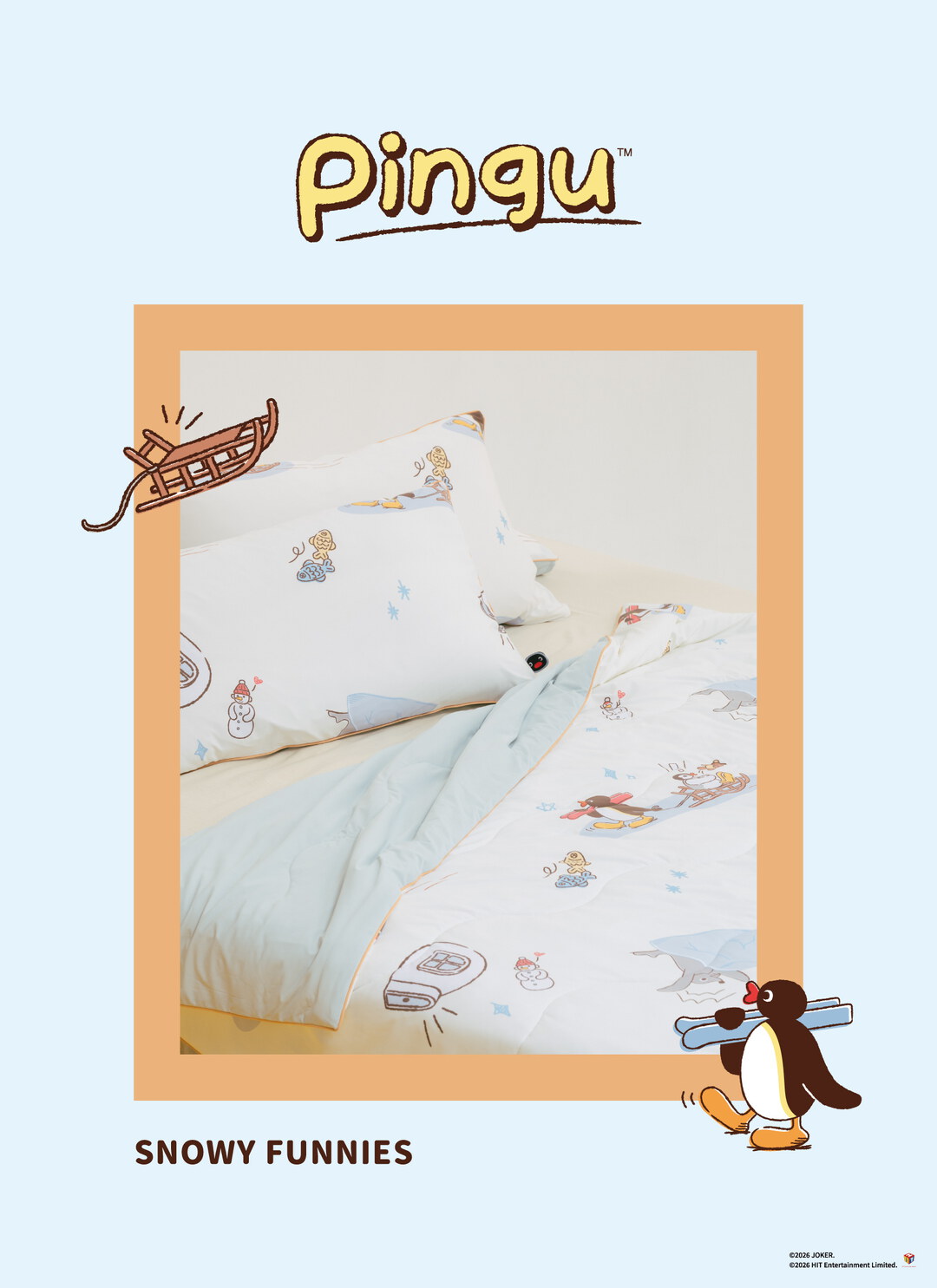 Pingu™企鵝家族 X 熊冷系列 / Snowy Funnies / 熊冷被 / 涼被 / 瞬間冰感 Extreme Cool