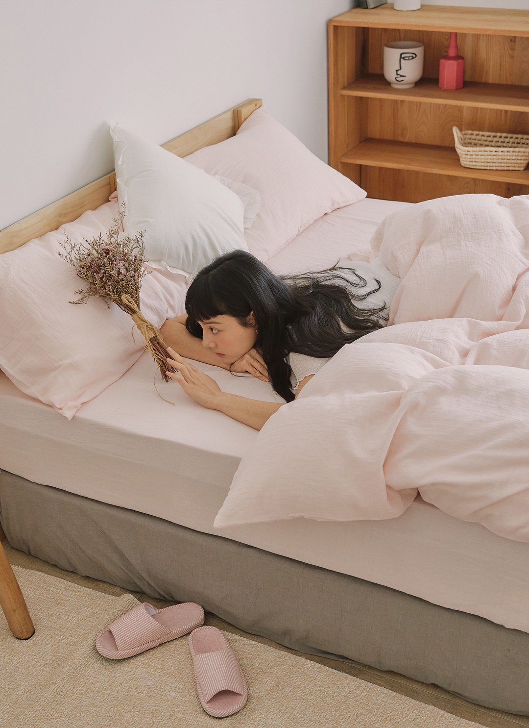 茱萸粉 - 二重紗 / 雙層紗枕套 / 2入組