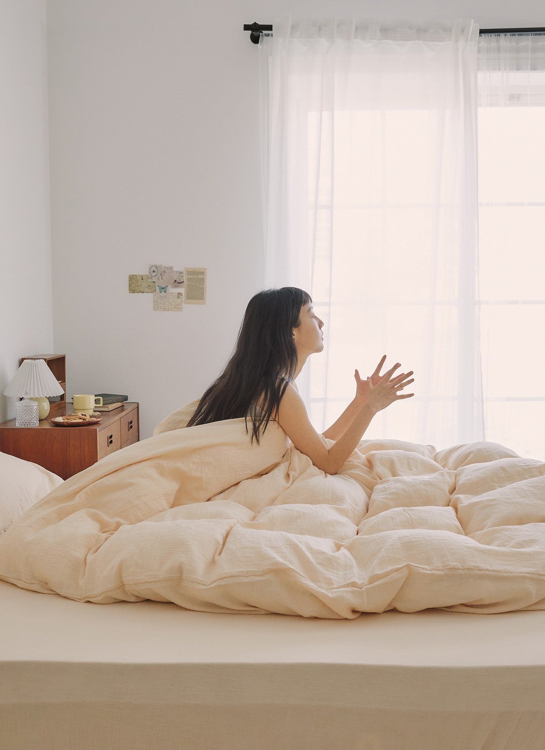 香草黃 - 二重紗 / 雙層紗四件組 ( 床包 + 被套 + 枕套 )