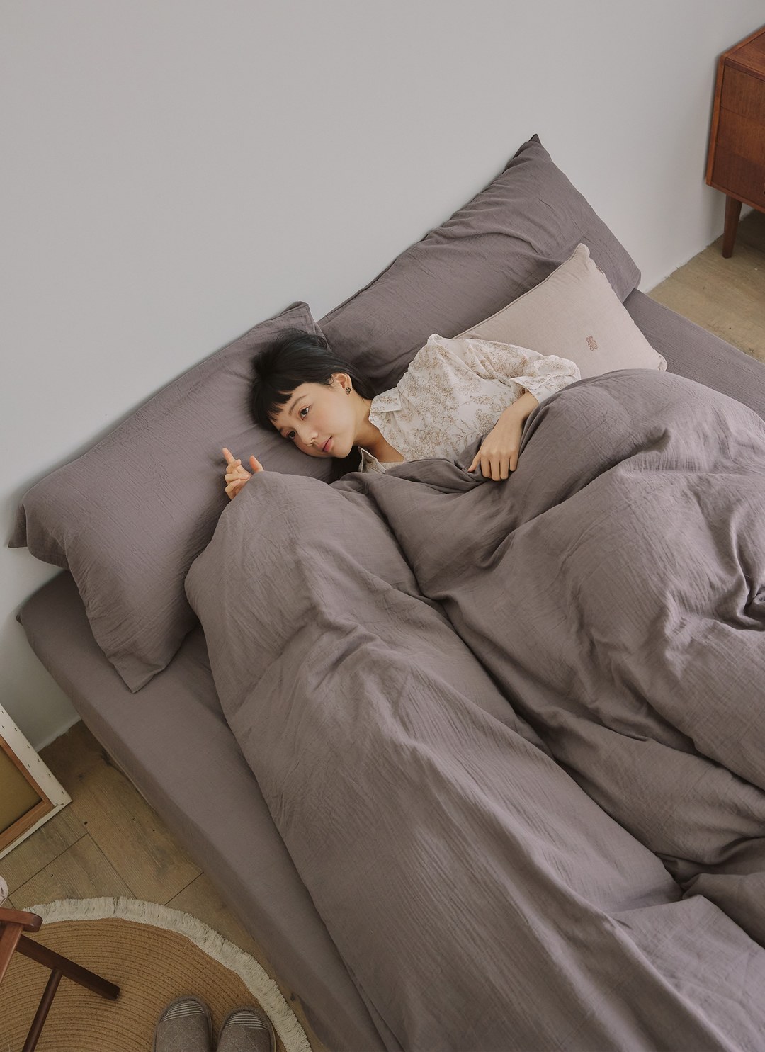 胡桃棕 - 二重紗 / 雙層紗被套