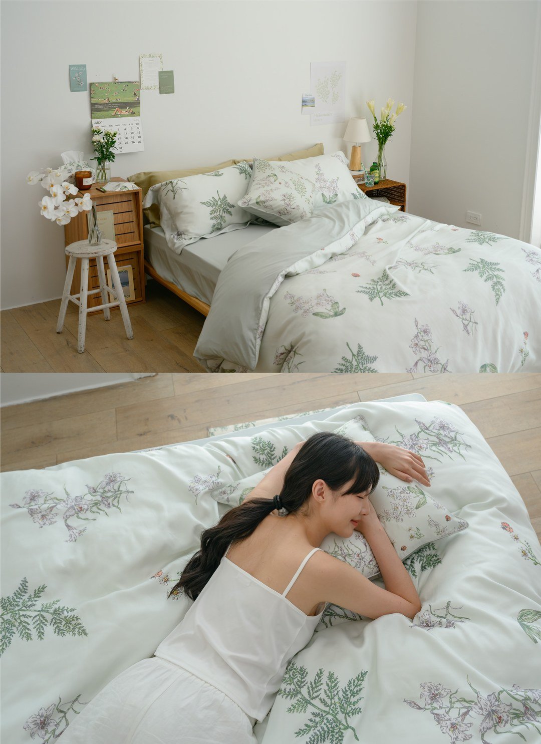 蒔光花園 - 天絲棉四件組 ( 床包 + 被套 + 枕套 ) / Sybil-Ho 聯名款