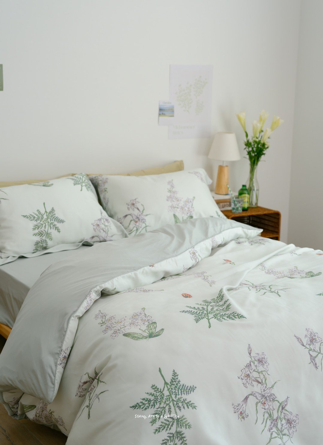 蒔光花園 - 天絲棉四件組 ( 床包 + 被套 + 枕套 ) / Sybil-Ho 聯名款