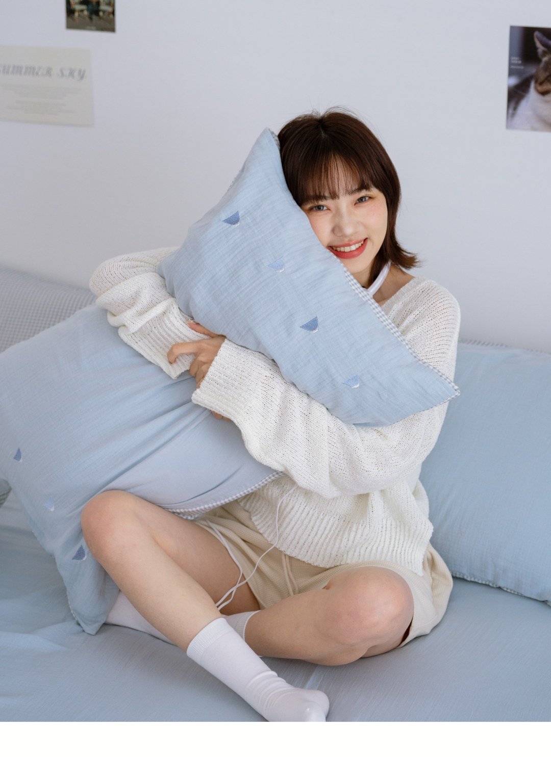 小富士 - 二重紗 / 雙層紗刺繡枕套 / 2入組