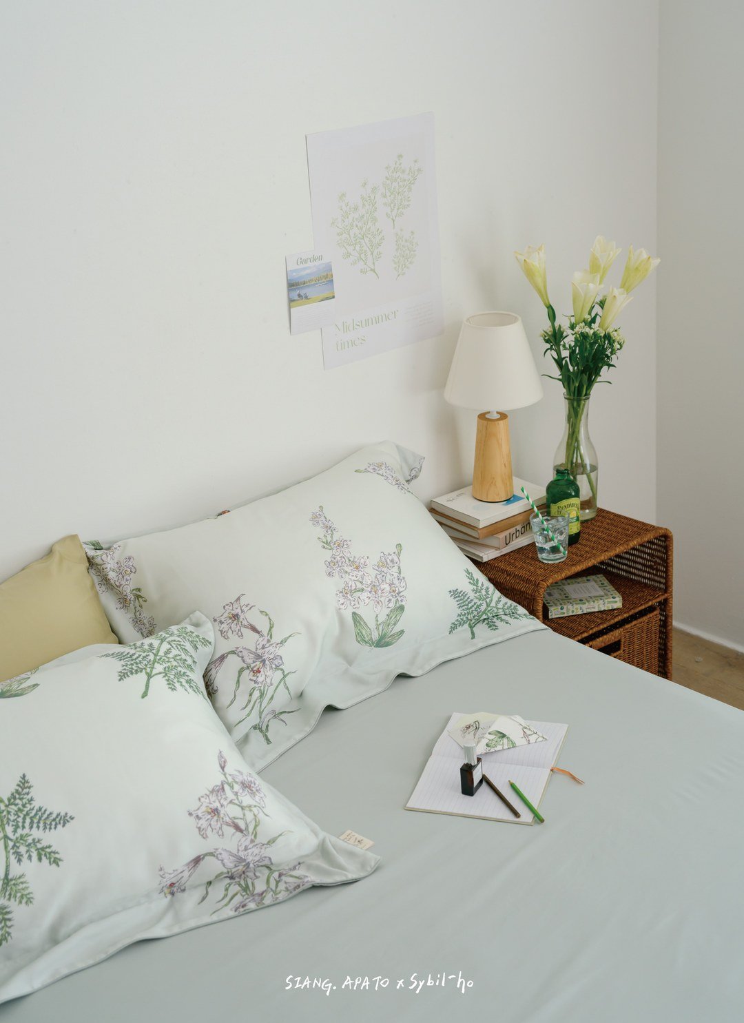 蒔光花園 - 天絲棉床包組 ( 床包 + 枕套 ) / Sybil-Ho 聯名款