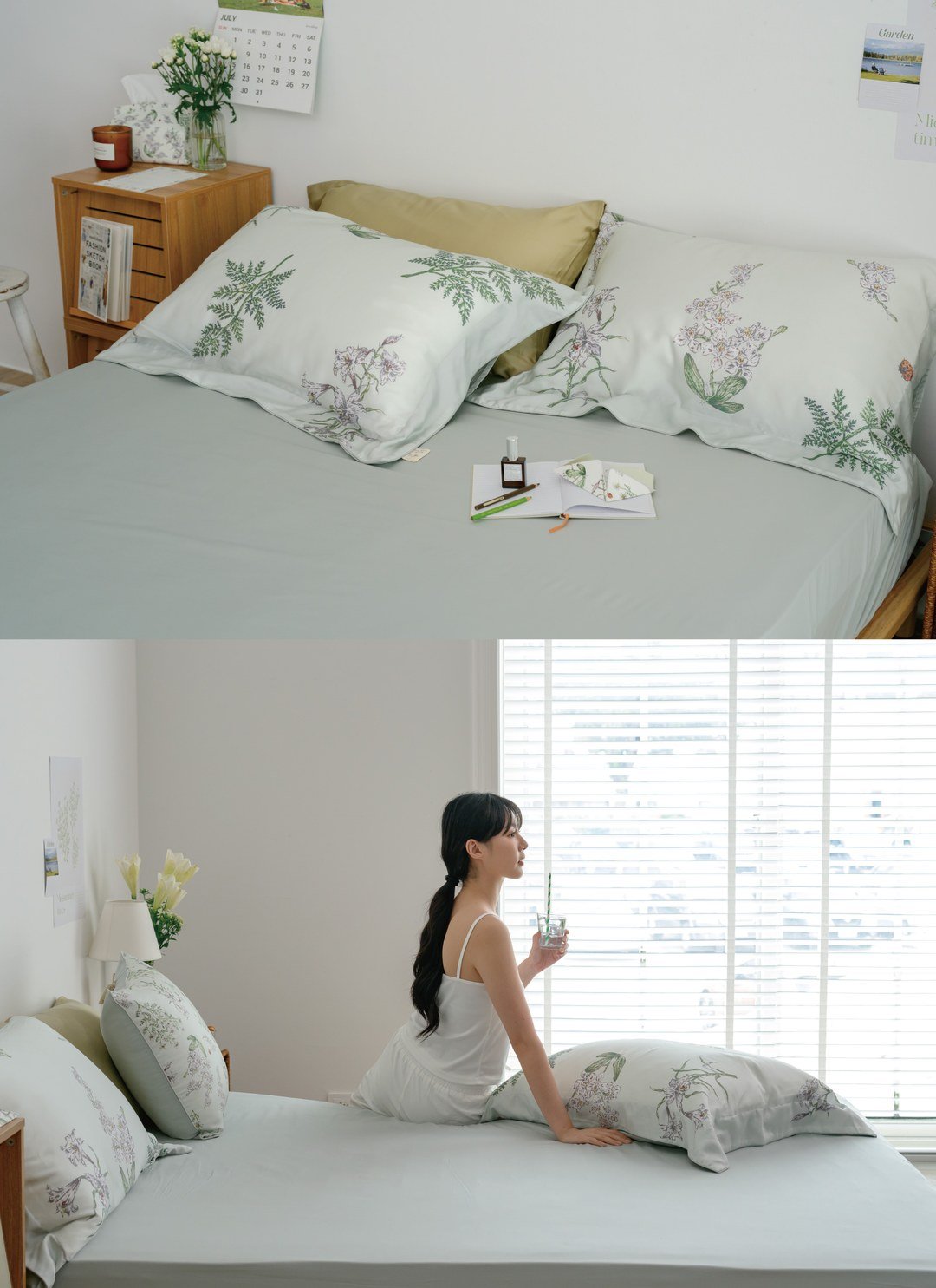 蒔光花園 - 天絲棉床包組 ( 床包 + 枕套 ) / Sybil-Ho 聯名款