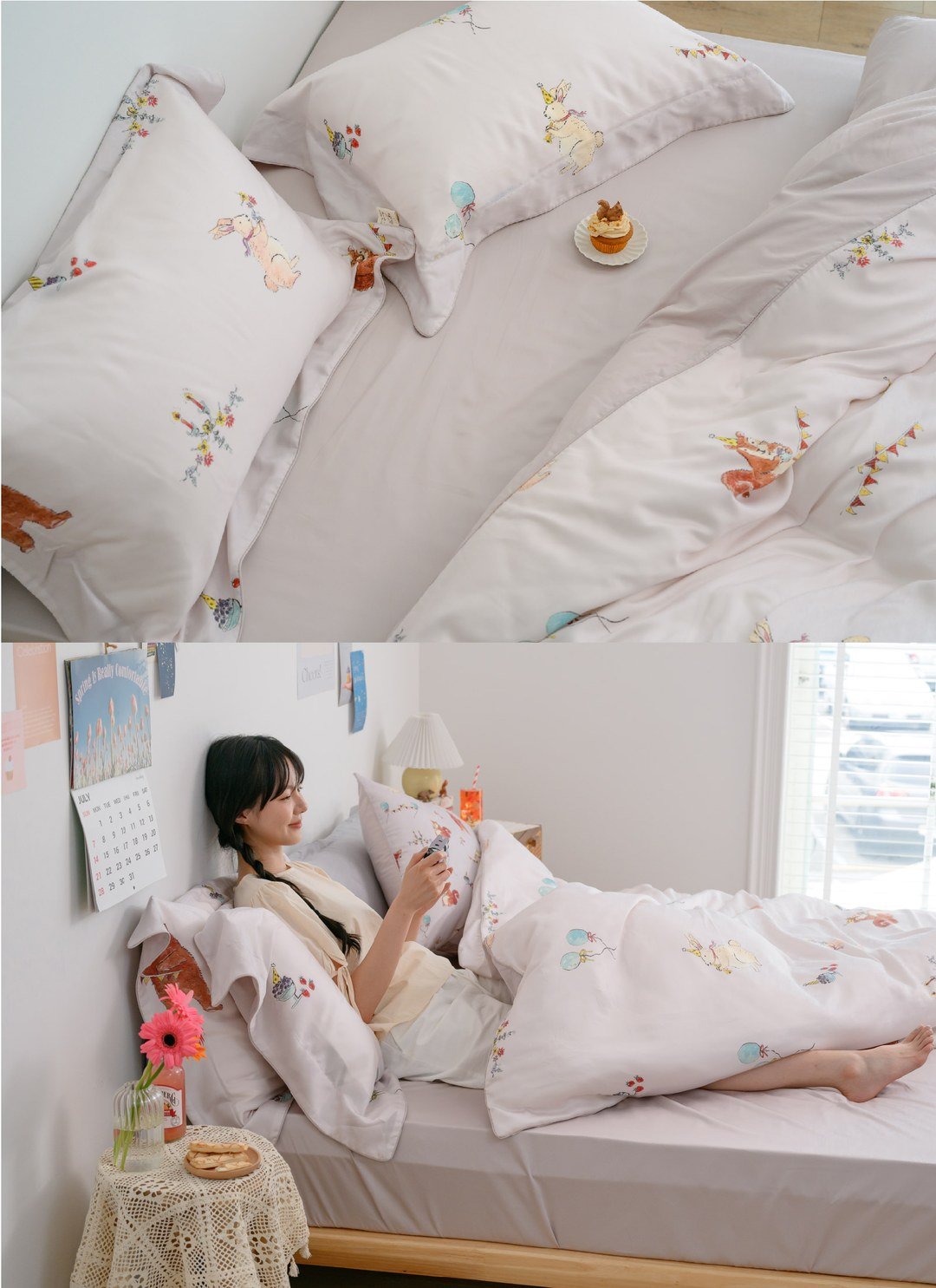 春日慶典 - 天絲棉四件組 ( 床包 + 被套 + 枕套 ) / Sybil-Ho 聯名款