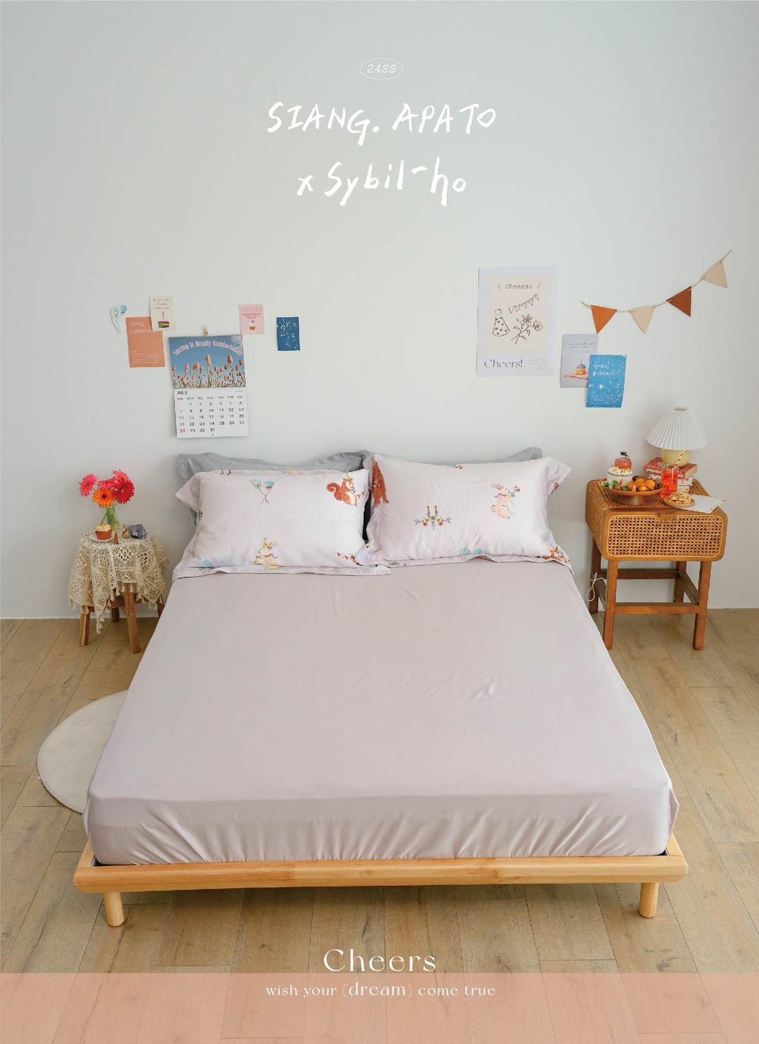 春日慶典 - 天絲棉床包組 ( 床包 + 枕套 ) / Sybil-Ho 聯名款
