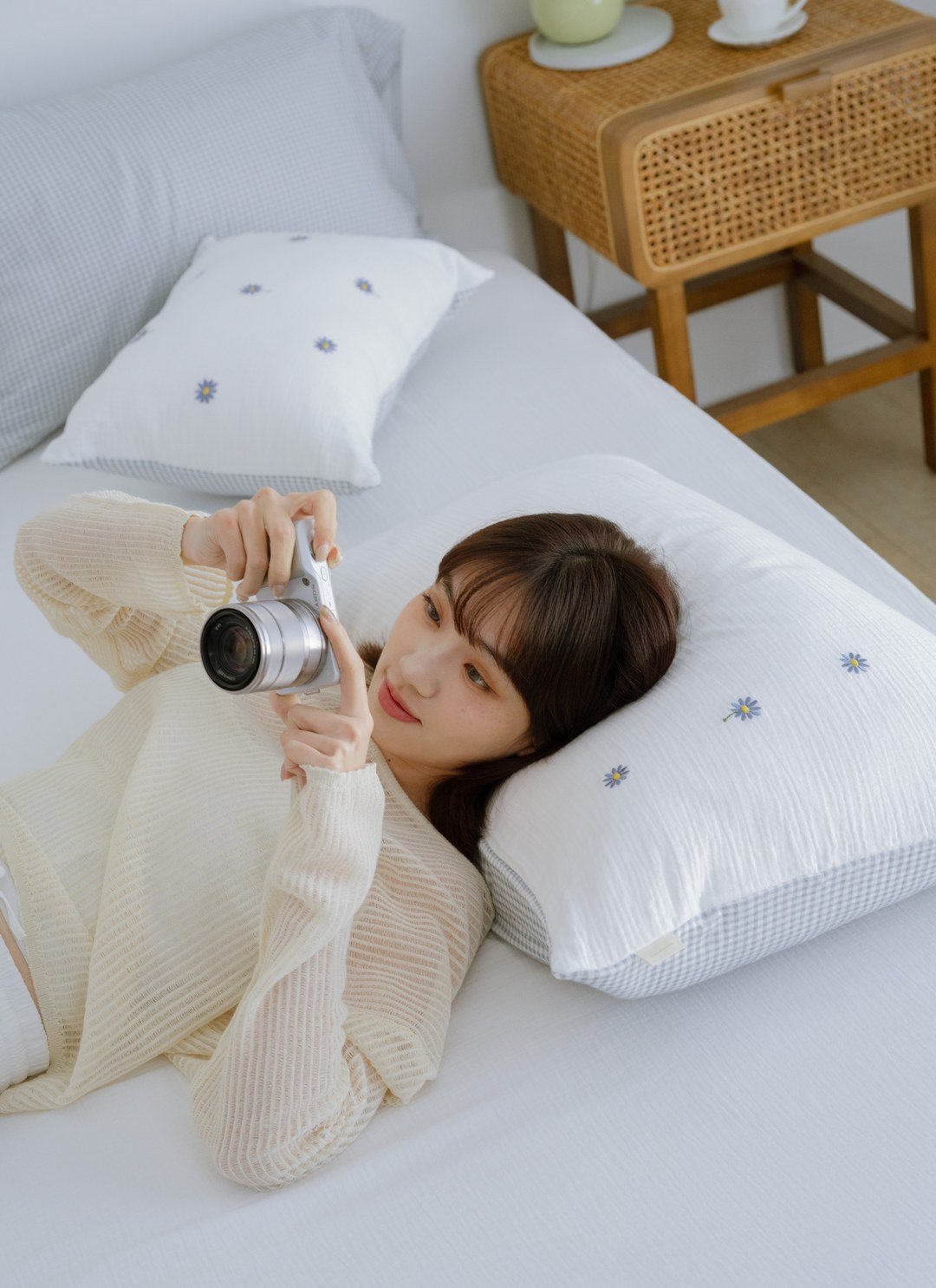 花漾 - 二重紗 / 雙層紗刺繡枕套 / 2入組