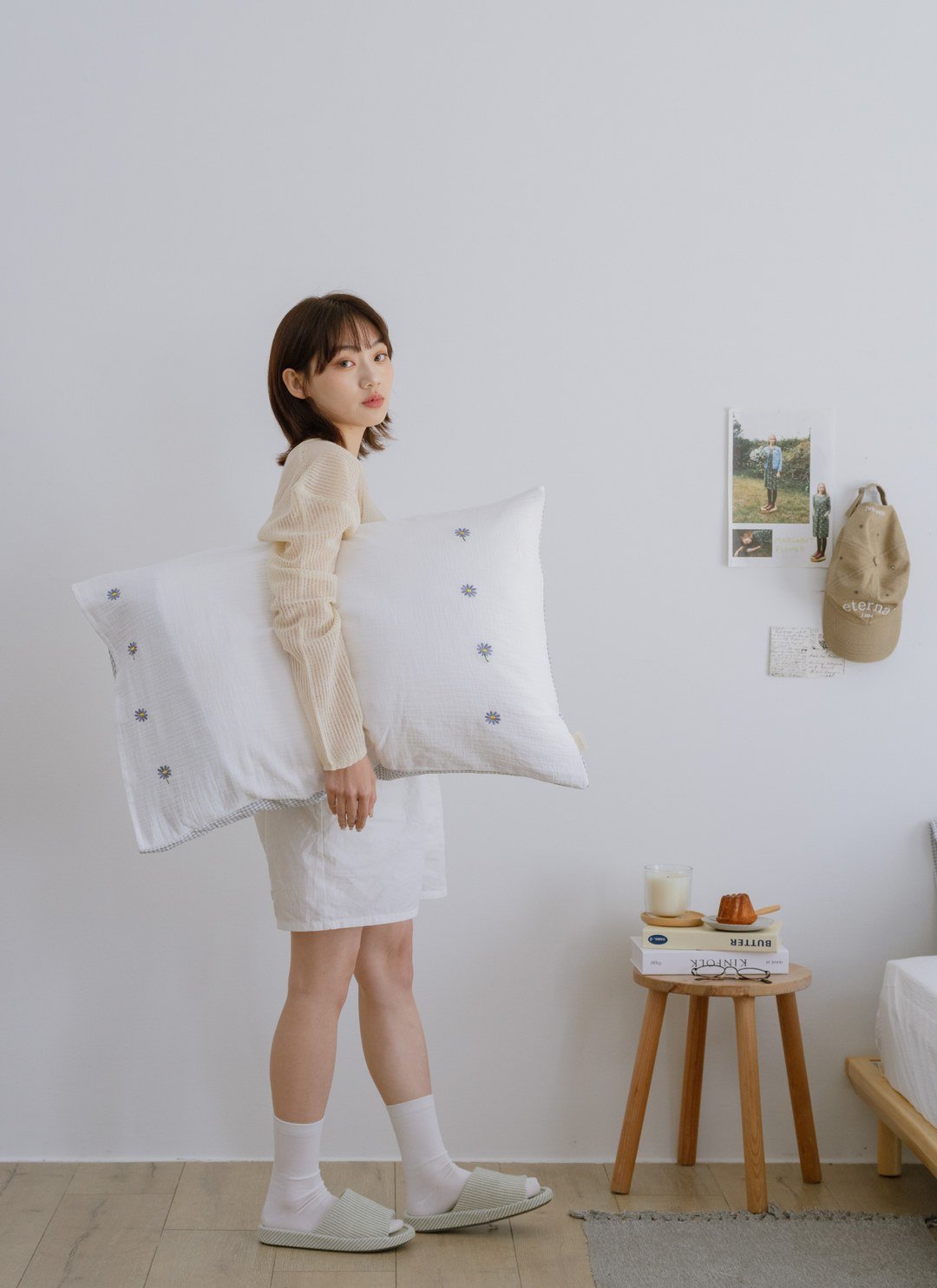 花漾 - 二重紗 / 雙層紗刺繡枕套 / 2入組