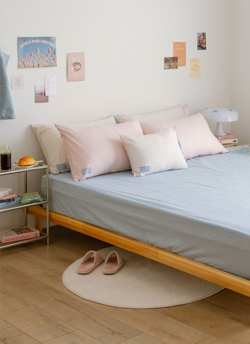 海鹽芝士 - 華爾紗 ( 純棉 ) 床包組（床包＋枕套2入）